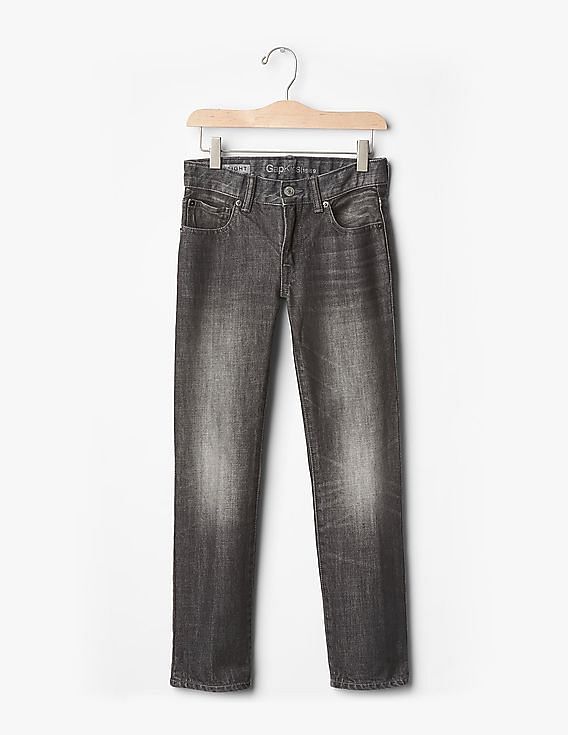 Buy GAP Boys Boys Grey 1969 Straight Jeans NNNOW