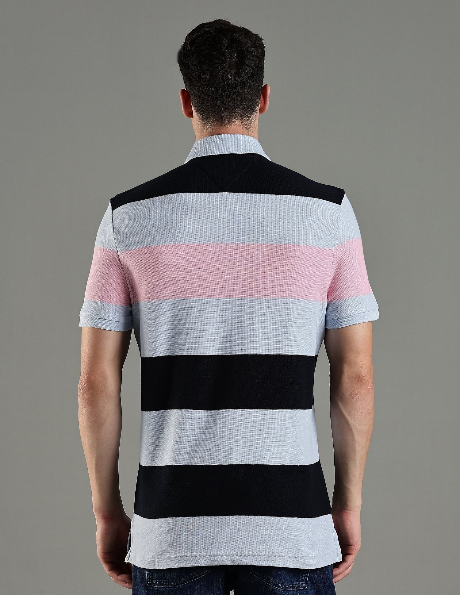 Tommy Hilfiger Striped Regular Fit Cotton Polo T-Shirt