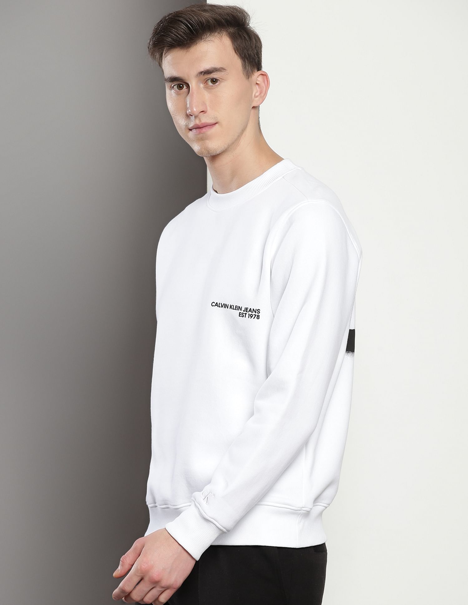 Calvin Klein Spray Logo Crew Neck Sweatshirt