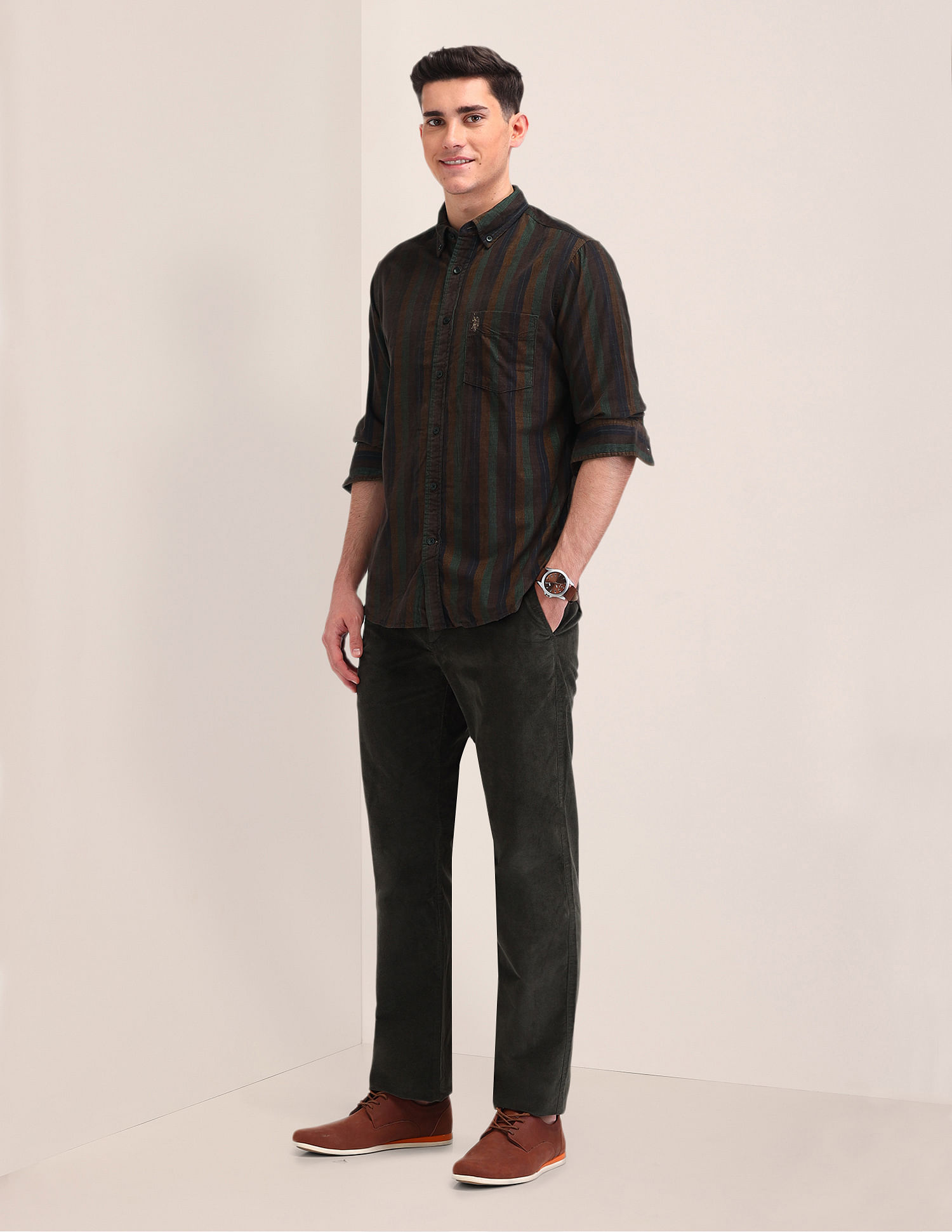 U.S. Polo Assn. Vertical Striped Tailored Fit Shirt