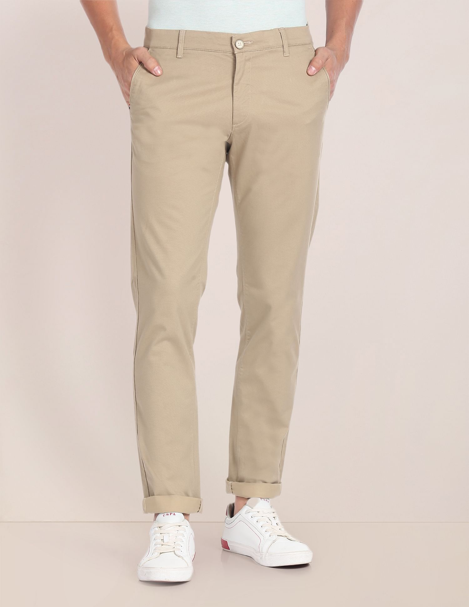 U.S. Polo Assn. Mid Rise Geometric Print Trousers