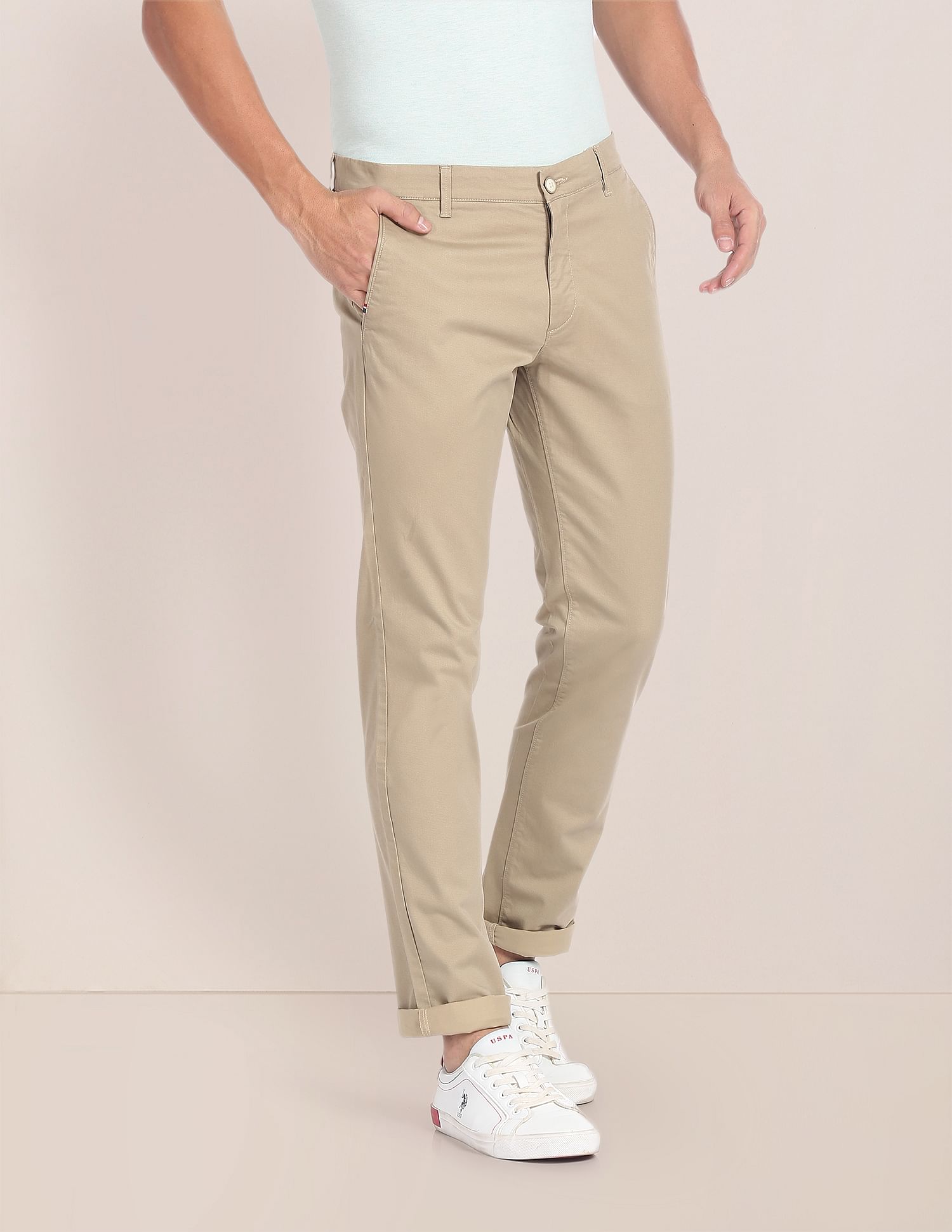 U.S. Polo Assn. Mid Rise Geometric Print Trousers