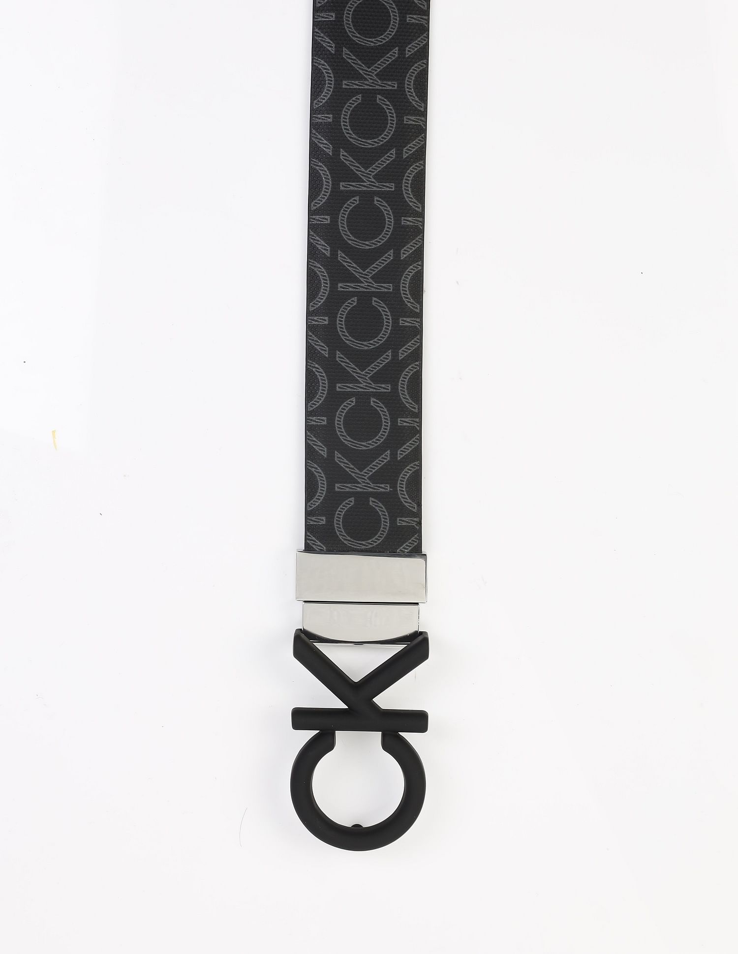 Calvin Klein Printed Black Leather Reversible Belts
