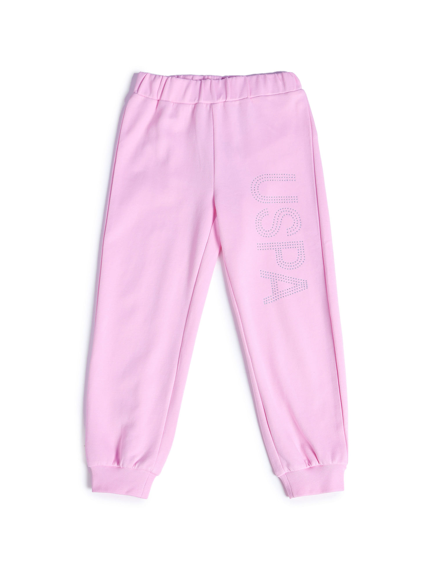 U.S. Polo Assn. Kids Girls Embellished Regular Fit Joggers
