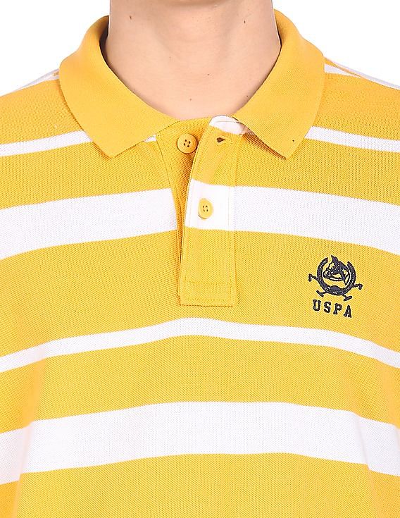 U.S. Polo Assn. Men Yellow Striped Polo Shirt