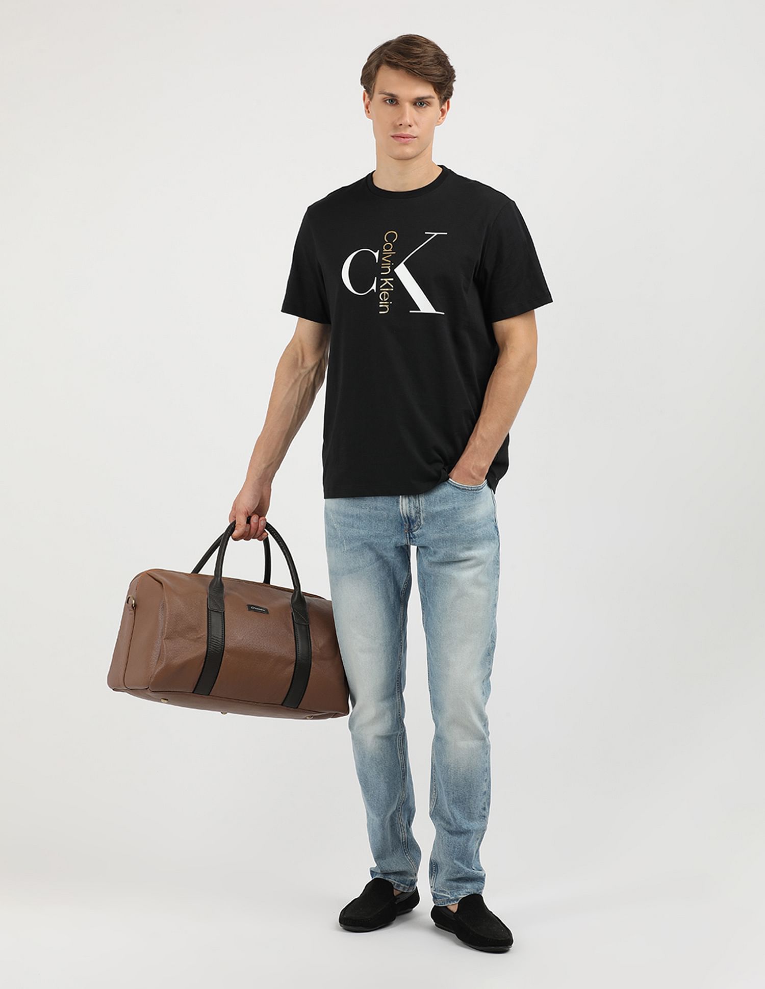 Calvin Klein Jeans Text Monogram Crew Neck T-Shirt