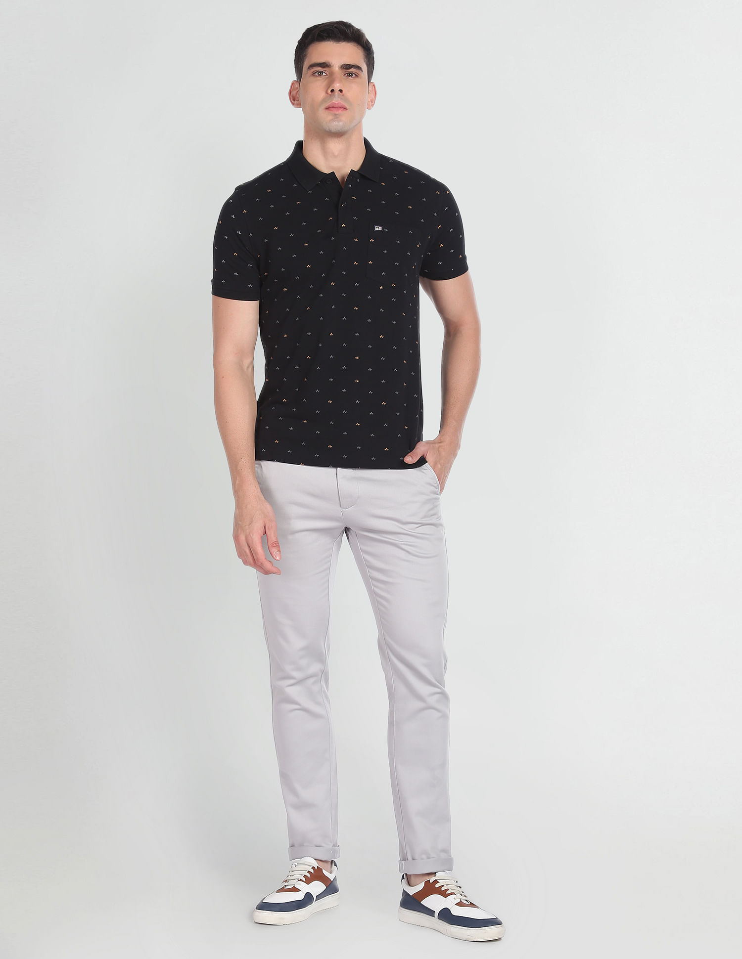 Arrow Sports Brand Print Cotton Polo Shirt
