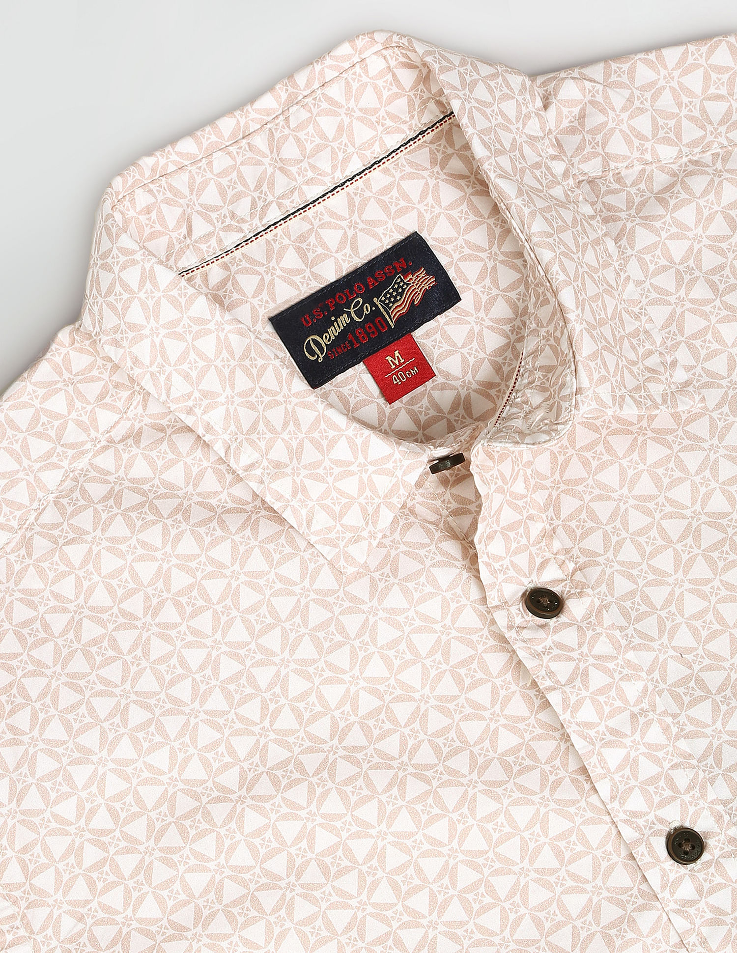 U.S. Polo Assn. Denim Co. Rounded Cuff Printed Casual Shirt
