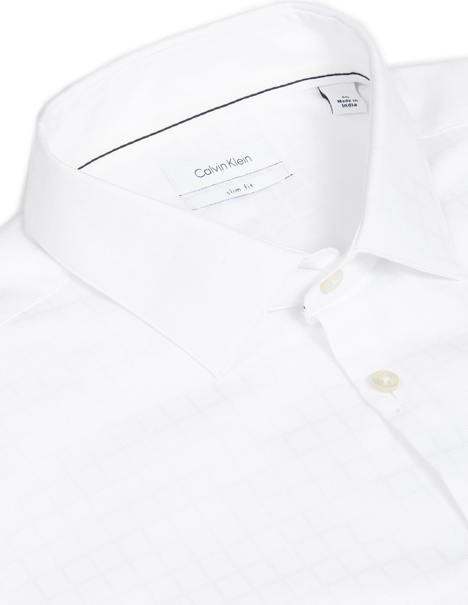 Buy Calvin Klein Men White Slim Fit Self Design Formal Shirt 