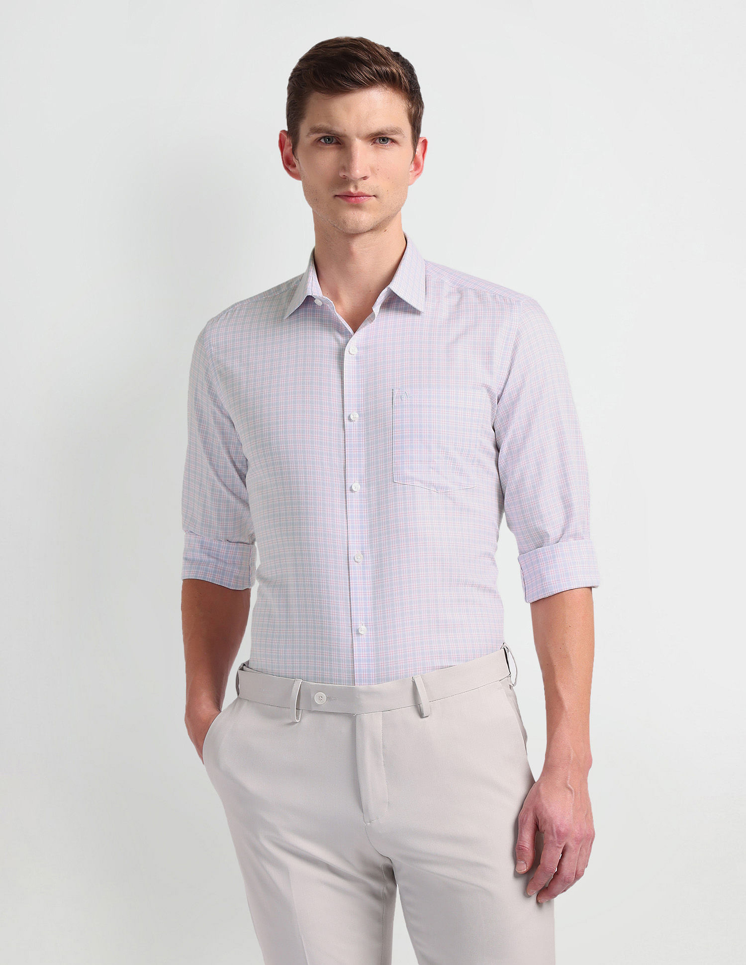 Arrow Cutaway Collar Tartan Check Shirt
