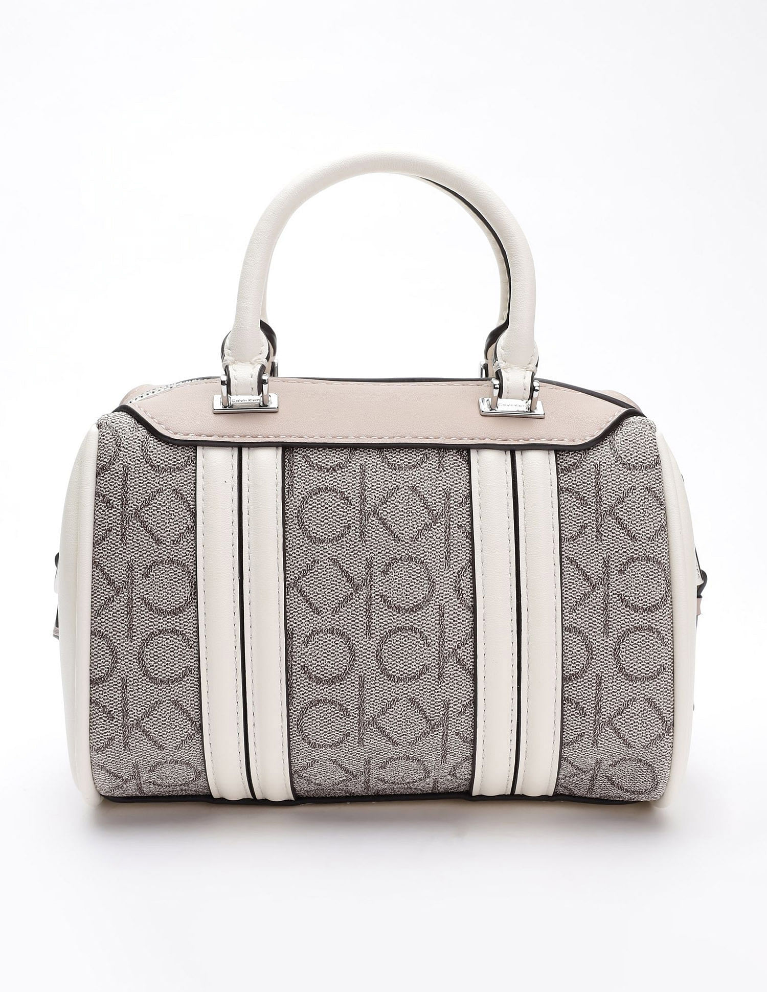 Calvin Klein Logo Beige Pvc Handbag