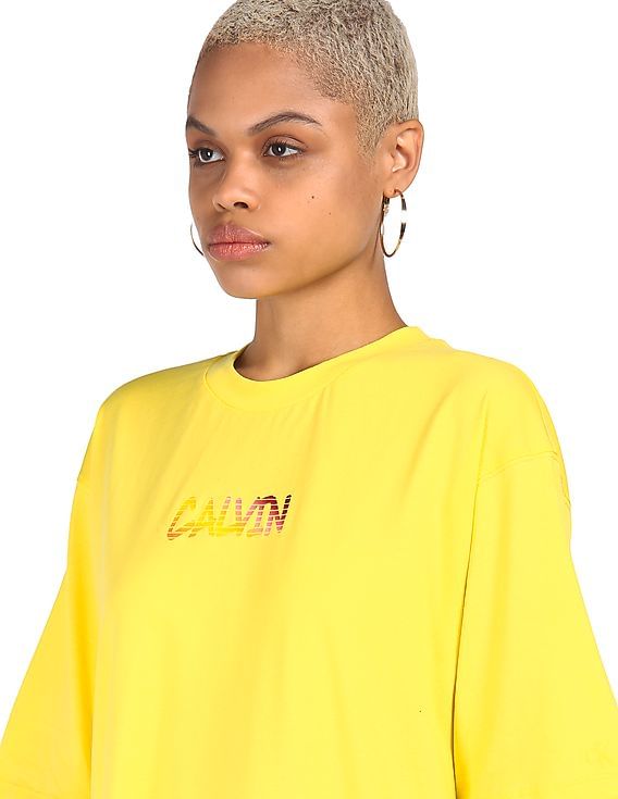 Tシャツ・カットソー CHLOE Women Tops 25AJH11170 6H1 Yellow Chloe' LOGO BABY FIT T-SHIRT (Chloe/Tシャツ・カットソー