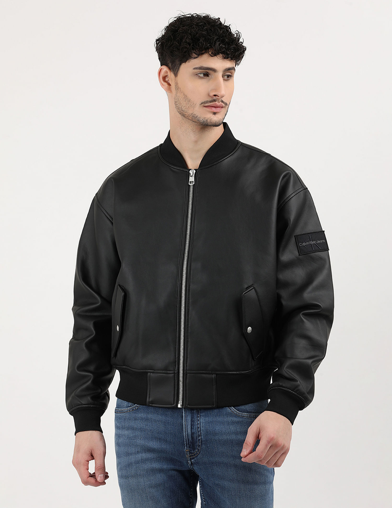 Calvin Klein Jeans Relaxed Fit Leather Jacket