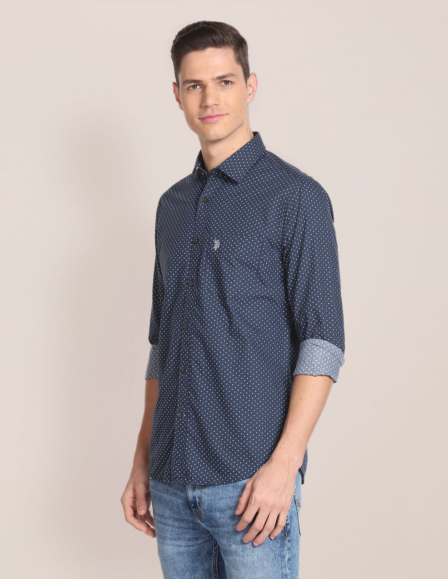 U.S. Polo Assn. Printed Cotton Casual Shirt