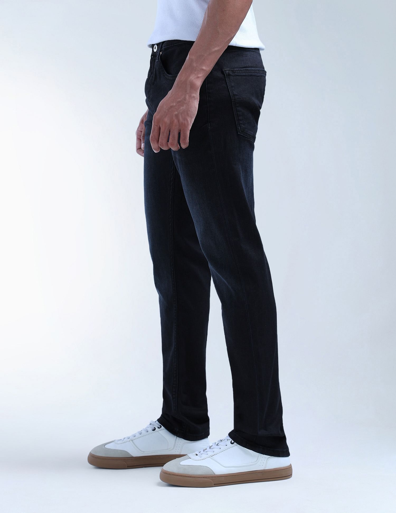 Flying Machine Slash Slim Tapered Fit Light Washed Jeans