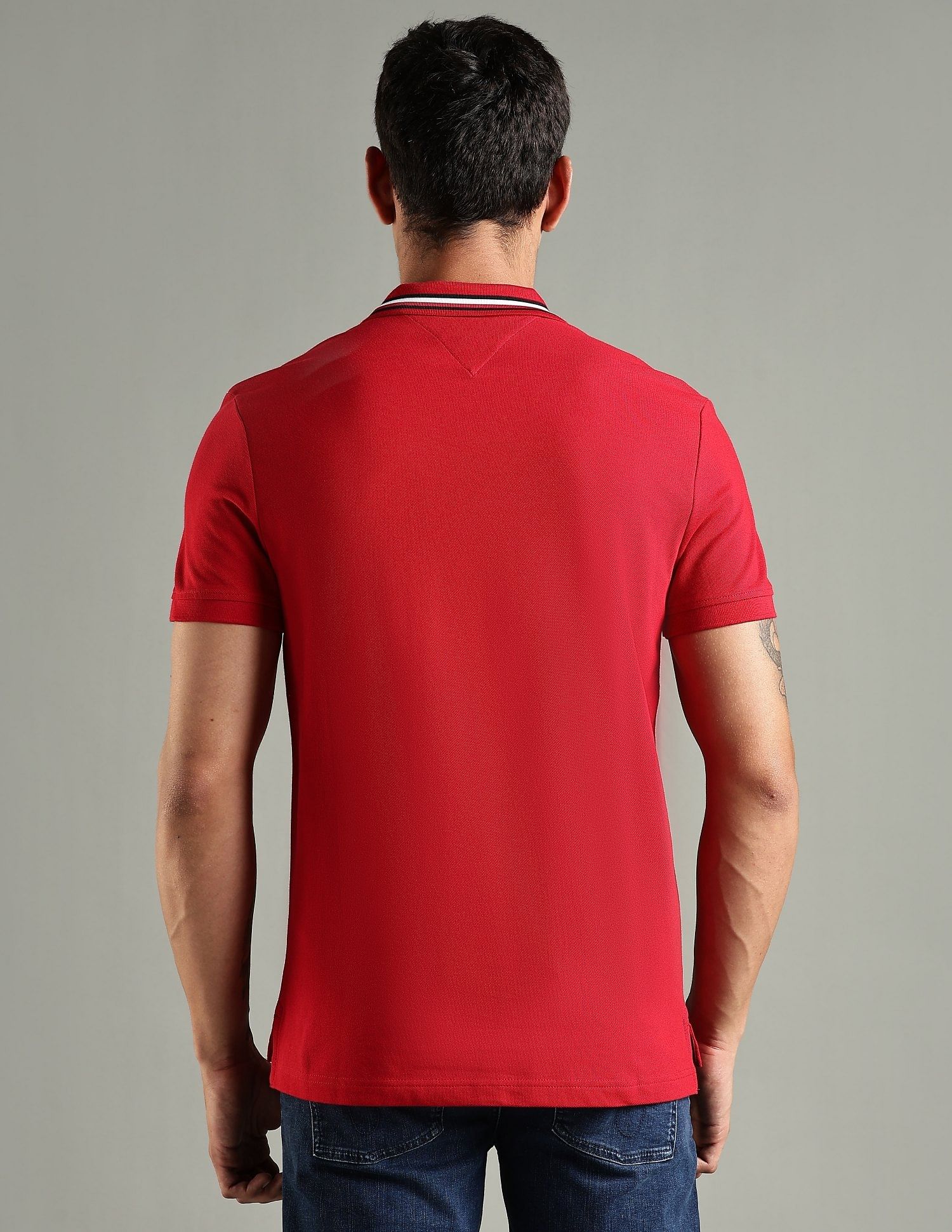 Tommy Hilfiger Solid Regular Fit Cotton Polo T-Shirt
