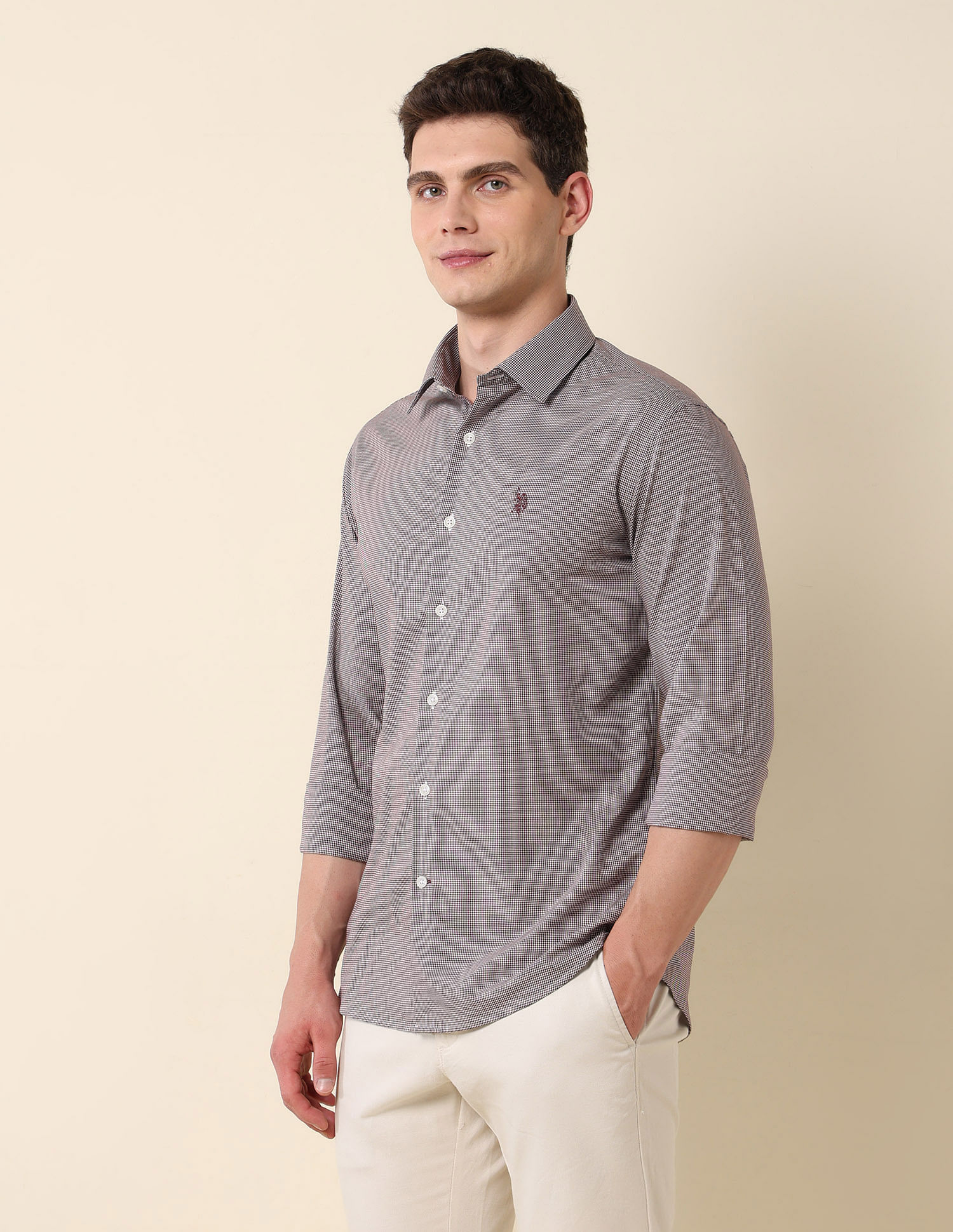 U.S. Polo Assn. Micro Checked Tailored Fit Shirt