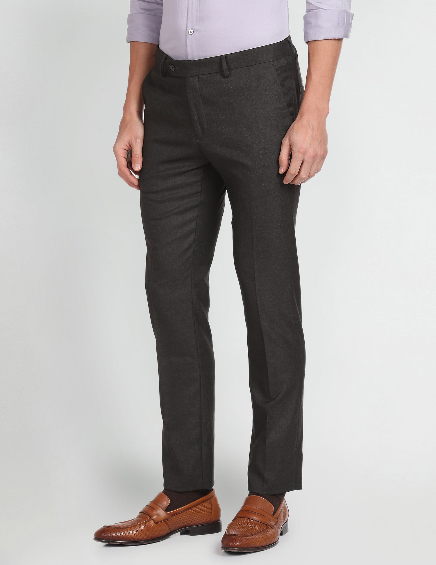 Arrow Hudson Tailored Fit Heathered Formal Trousers