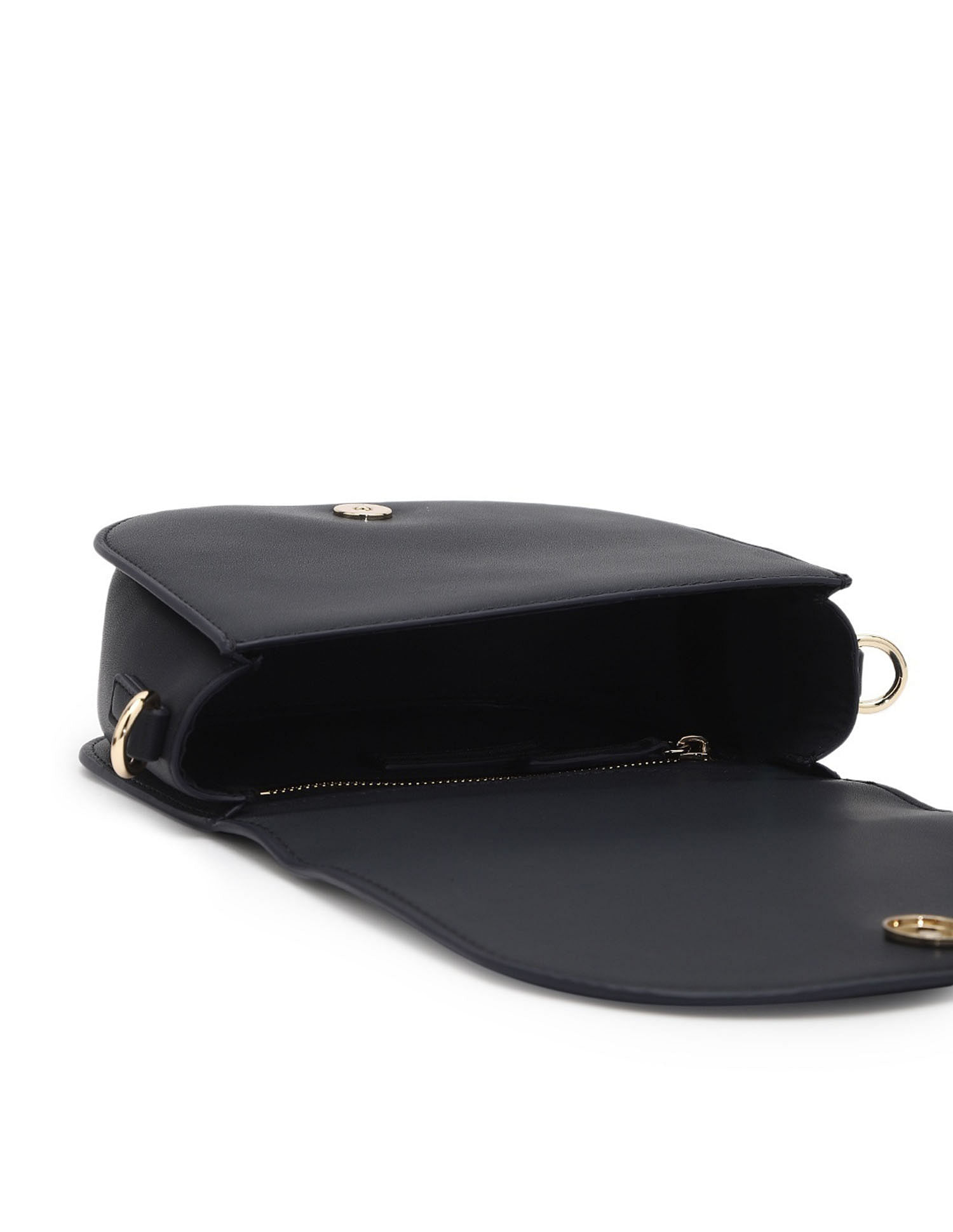 Tommy Hilfiger Solid Black PU Sling Bag