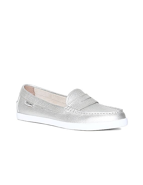 cole haan silver loafers