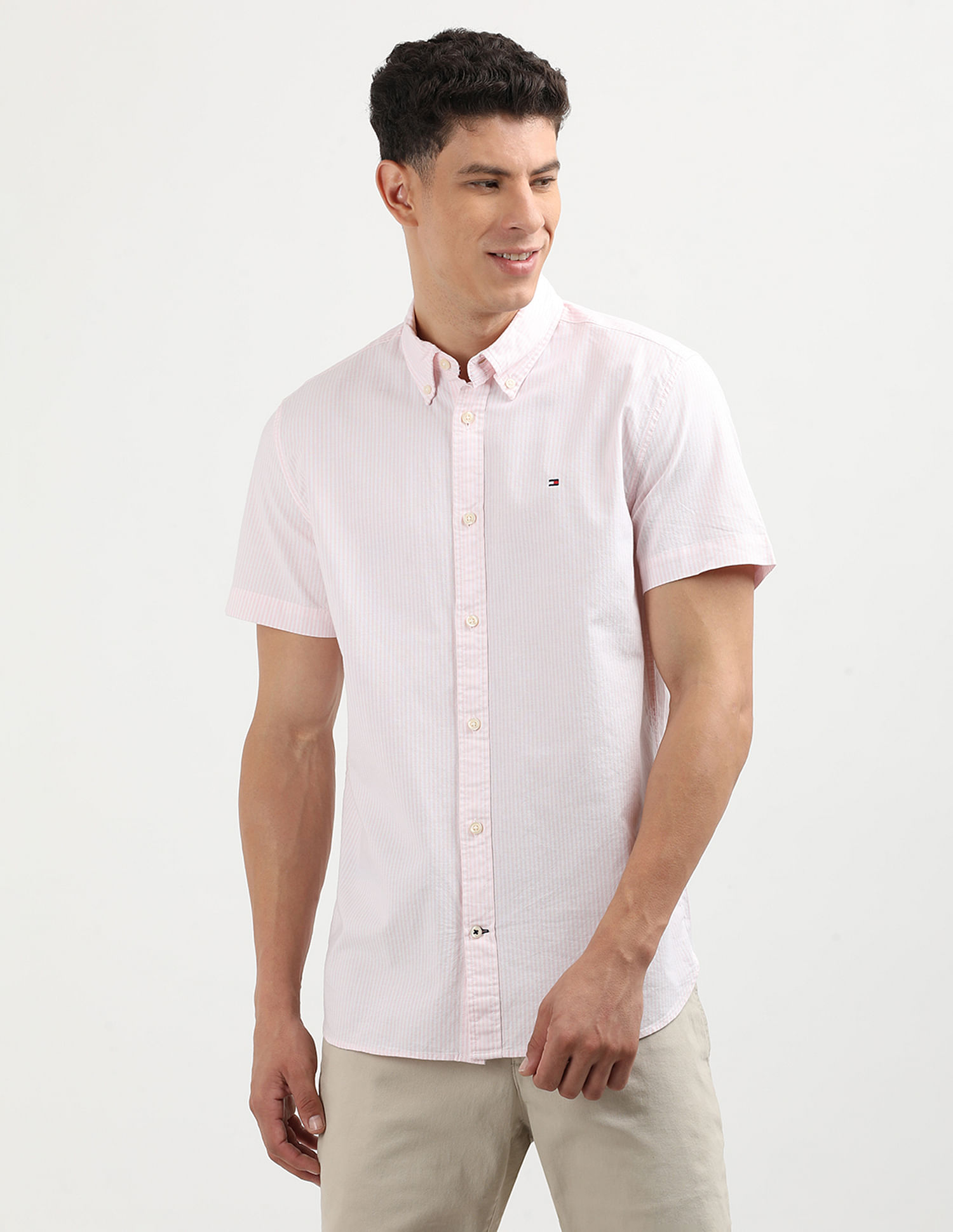 Tommy Hilfiger Stretch Short Sleeve Oxford Shirt