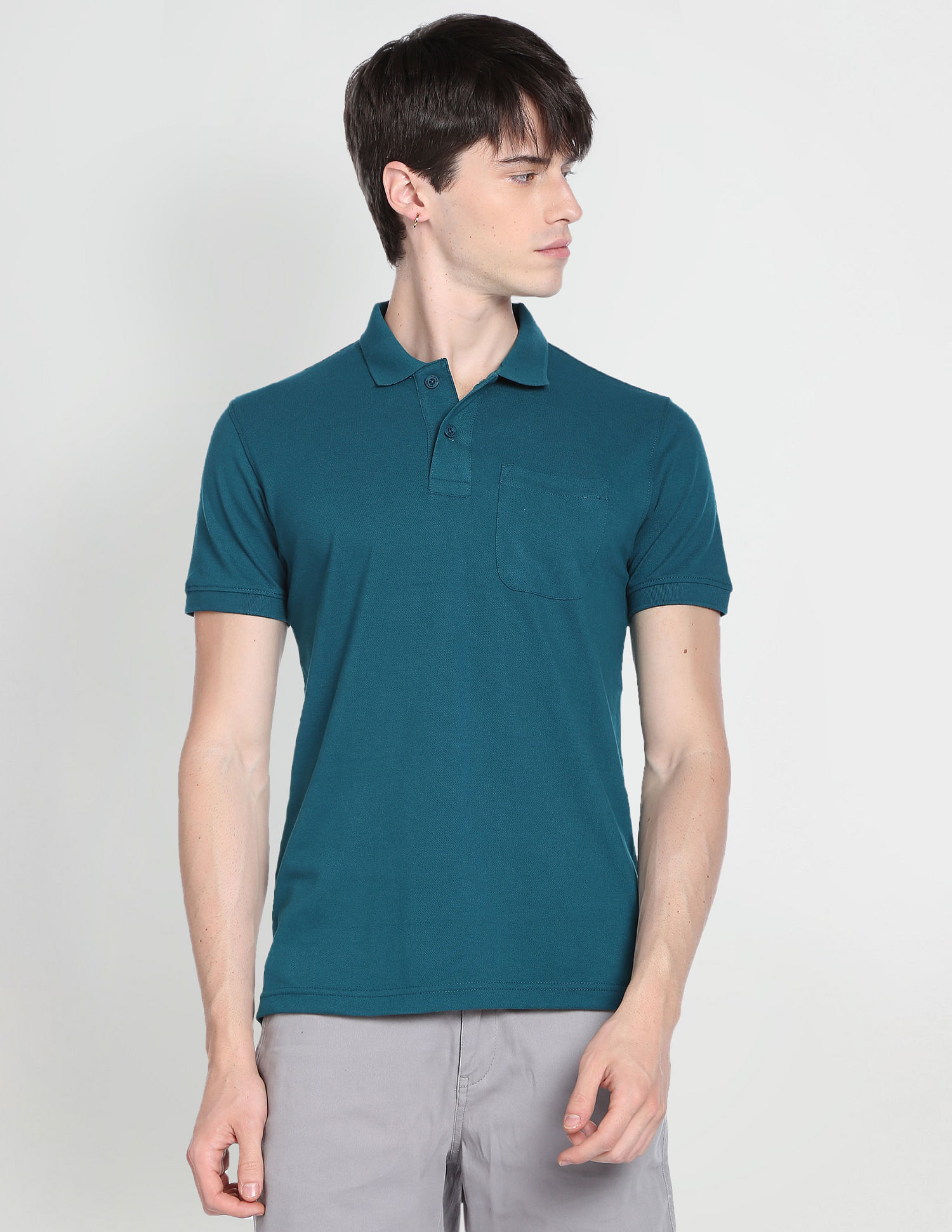 Flying Machine Patch Pocket Pique Polo Shirt
