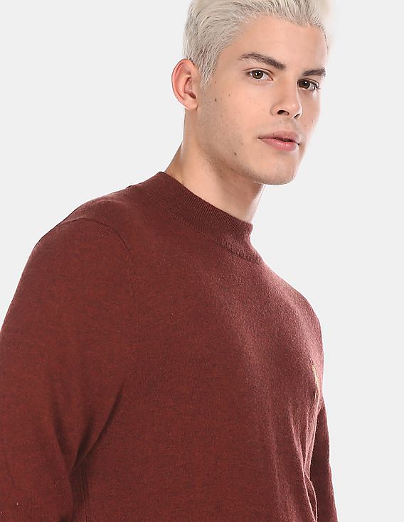 U.S. Polo Assn. High Neck Solid Sweater