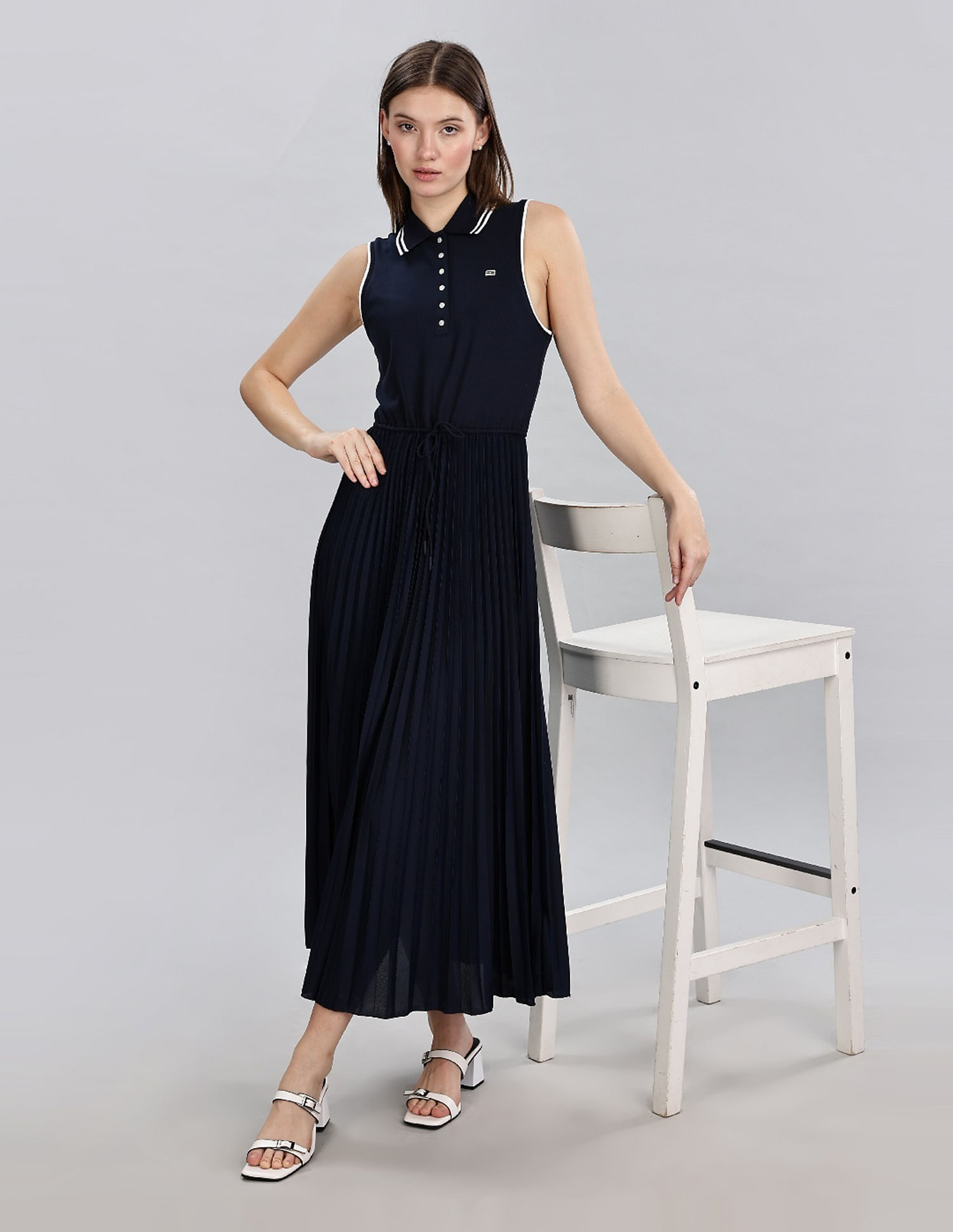 Tommy Hilfiger Cotton Polo Collar A-Line Dress