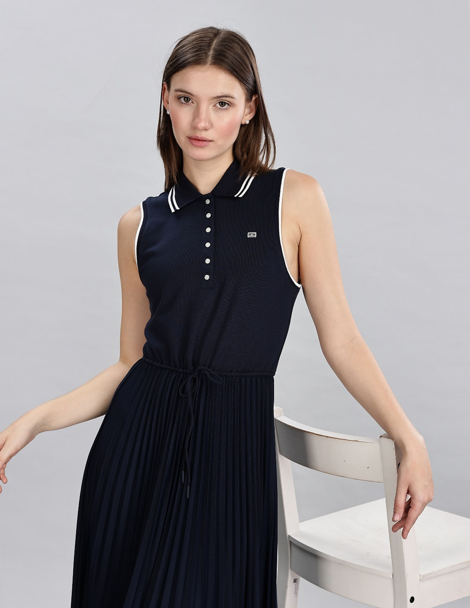 Tommy Hilfiger Cotton Polo Collar A-Line Dress