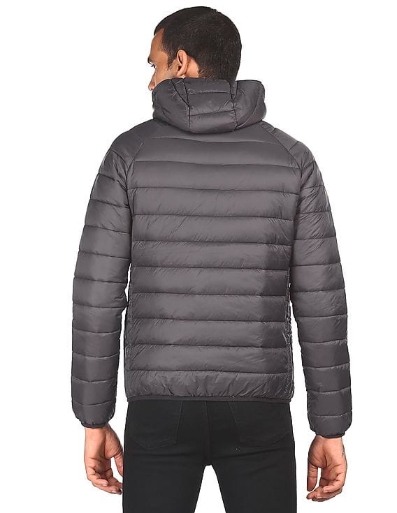mens grey hooded jacket