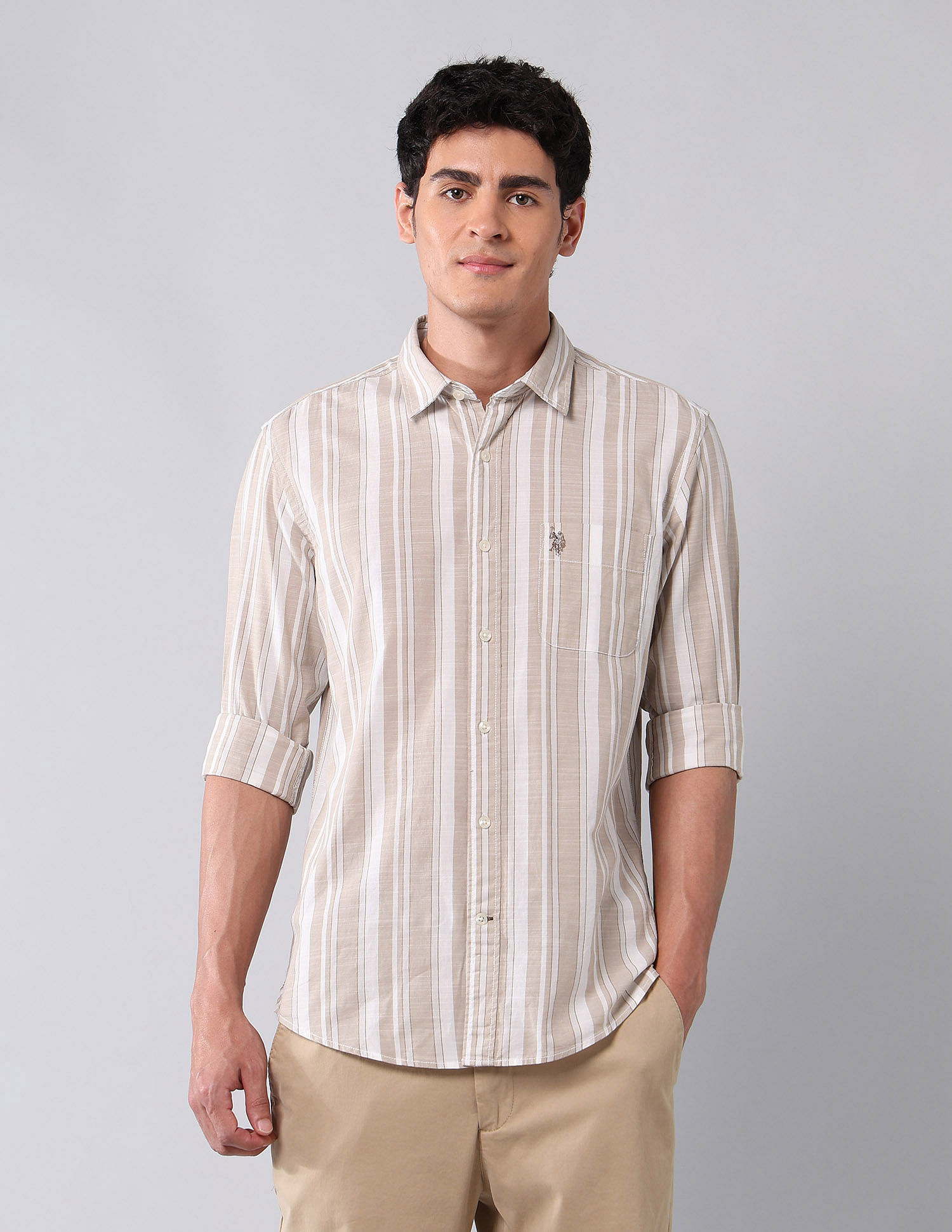U.S. Polo Assn. Denim Co. Vertical Striped Pure Cotton Shirt