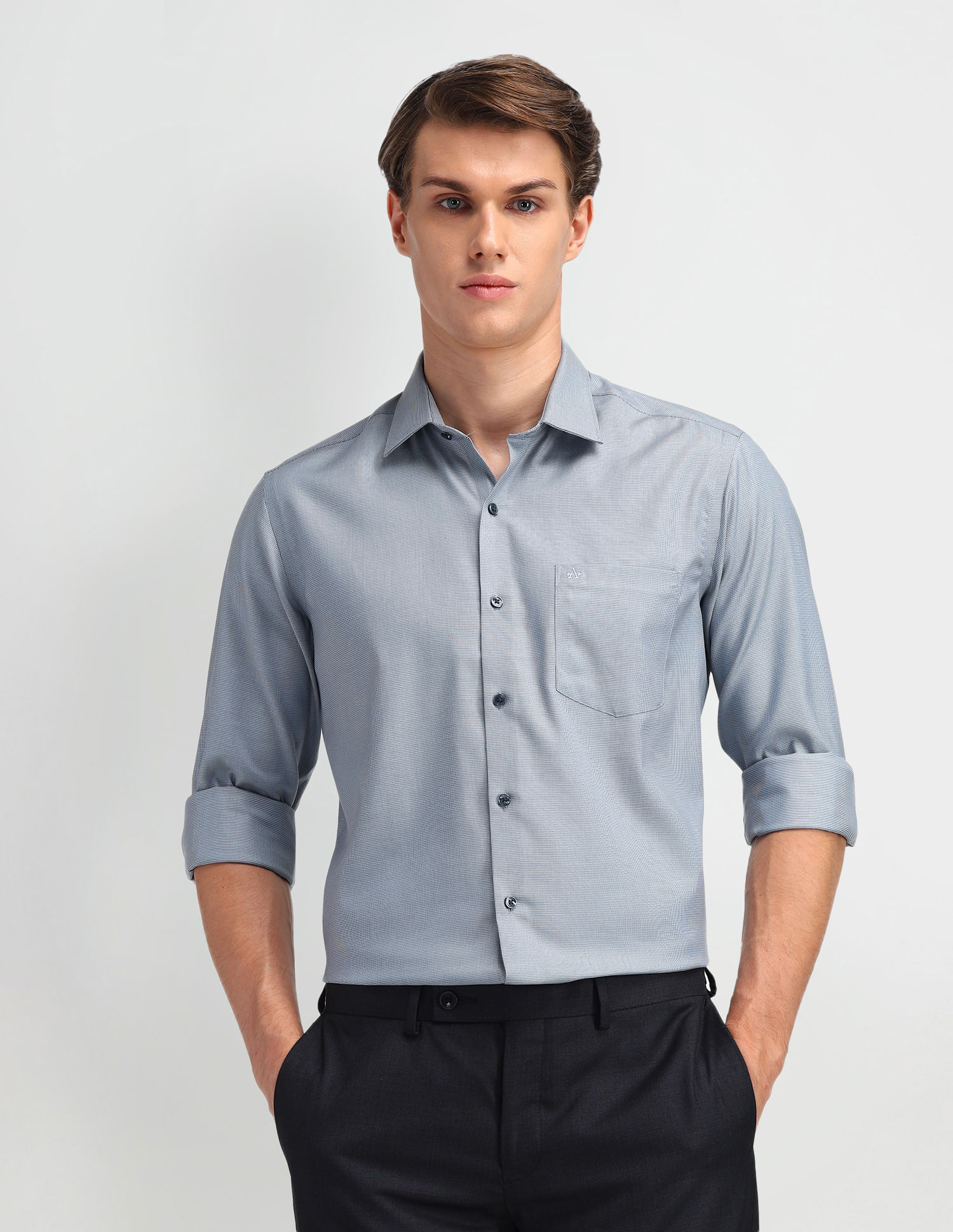 Arrow Manhattan Slim Fit Textured Shirt