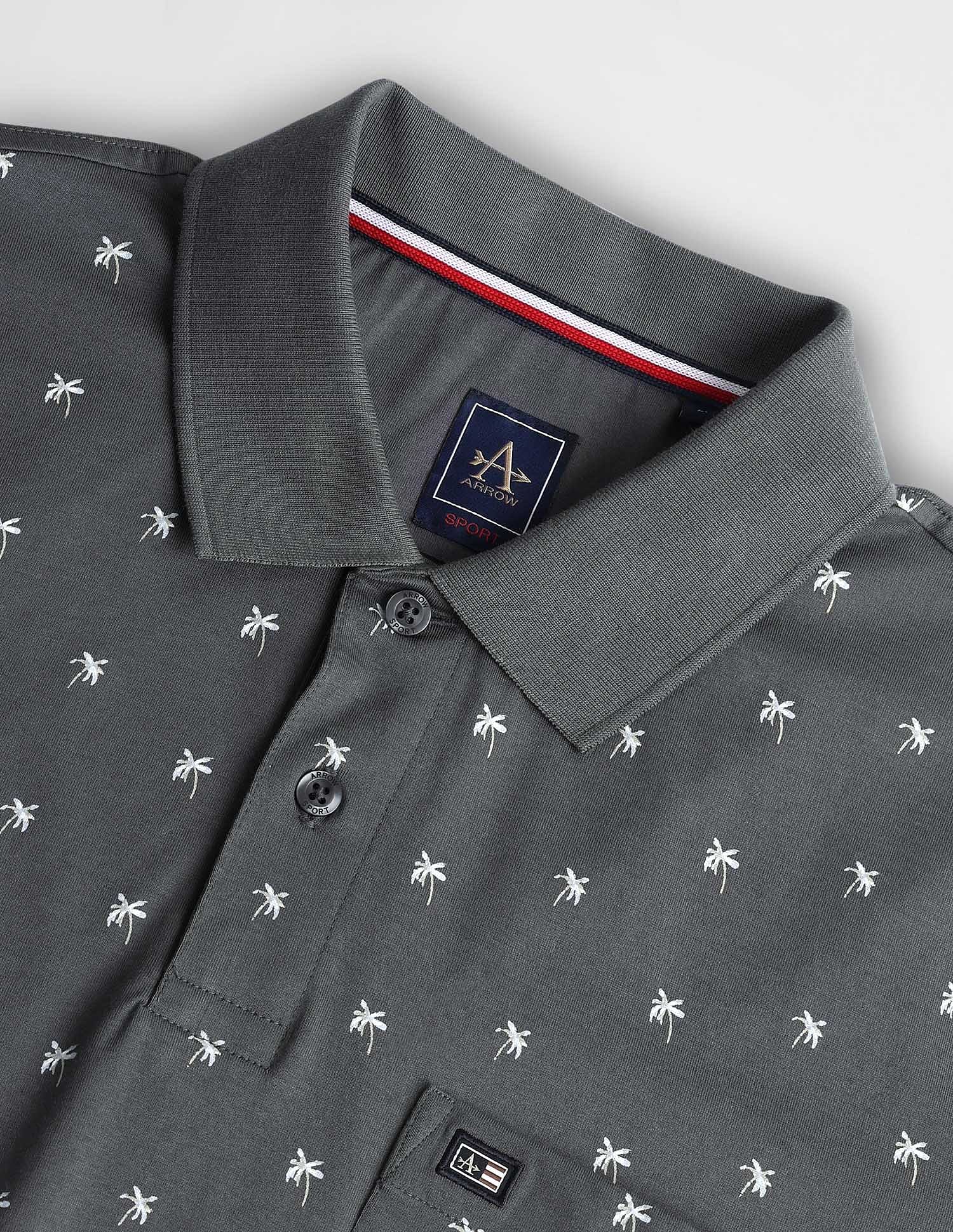Arrow Sports All Over Print Cotton Polo Shirt