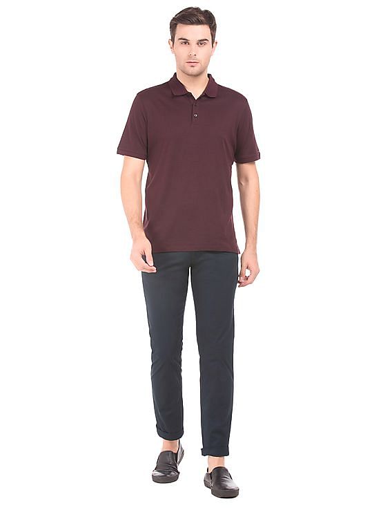 Calvin Klein Solid Slim Fit Trousers