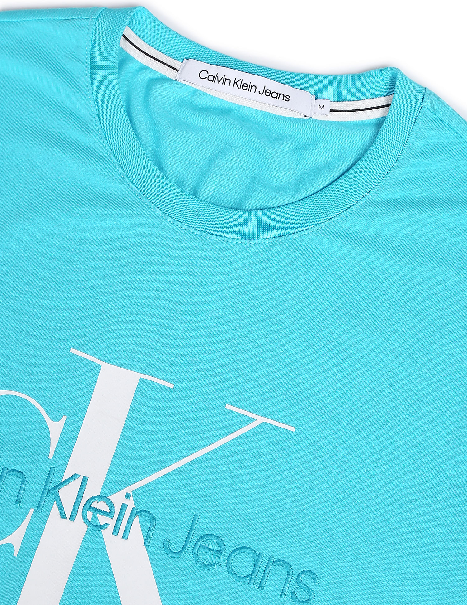 Buy Calvin Klein Men Blue Crew Neck Brand Print T-Shirt - NNNOW.com