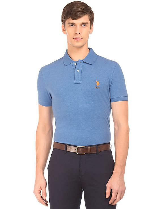 Boys Short Sleeve Marled Pique Polo Shirt Polo Assn U.S