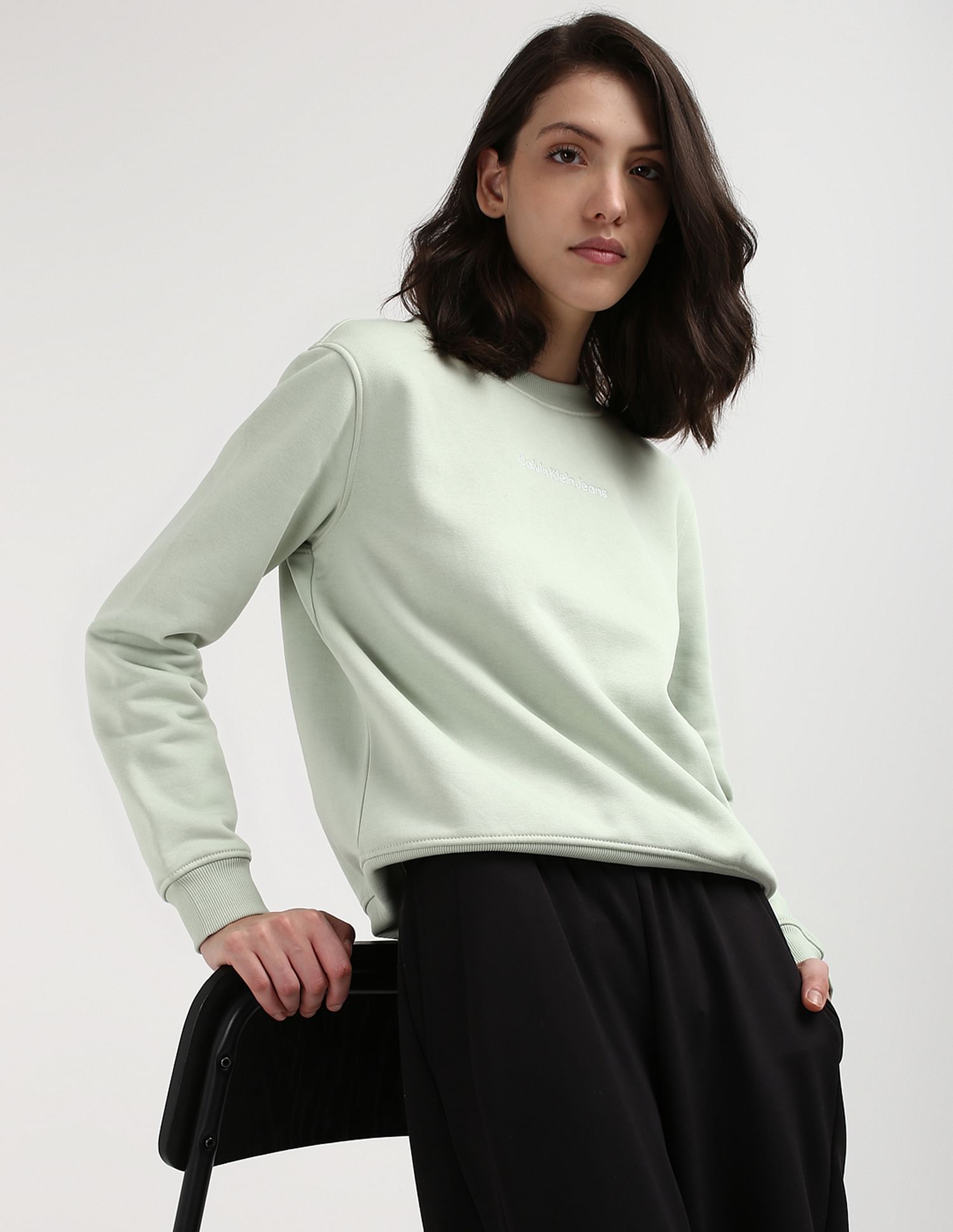 Calvin klein crew neck sweatshirt womens best sale