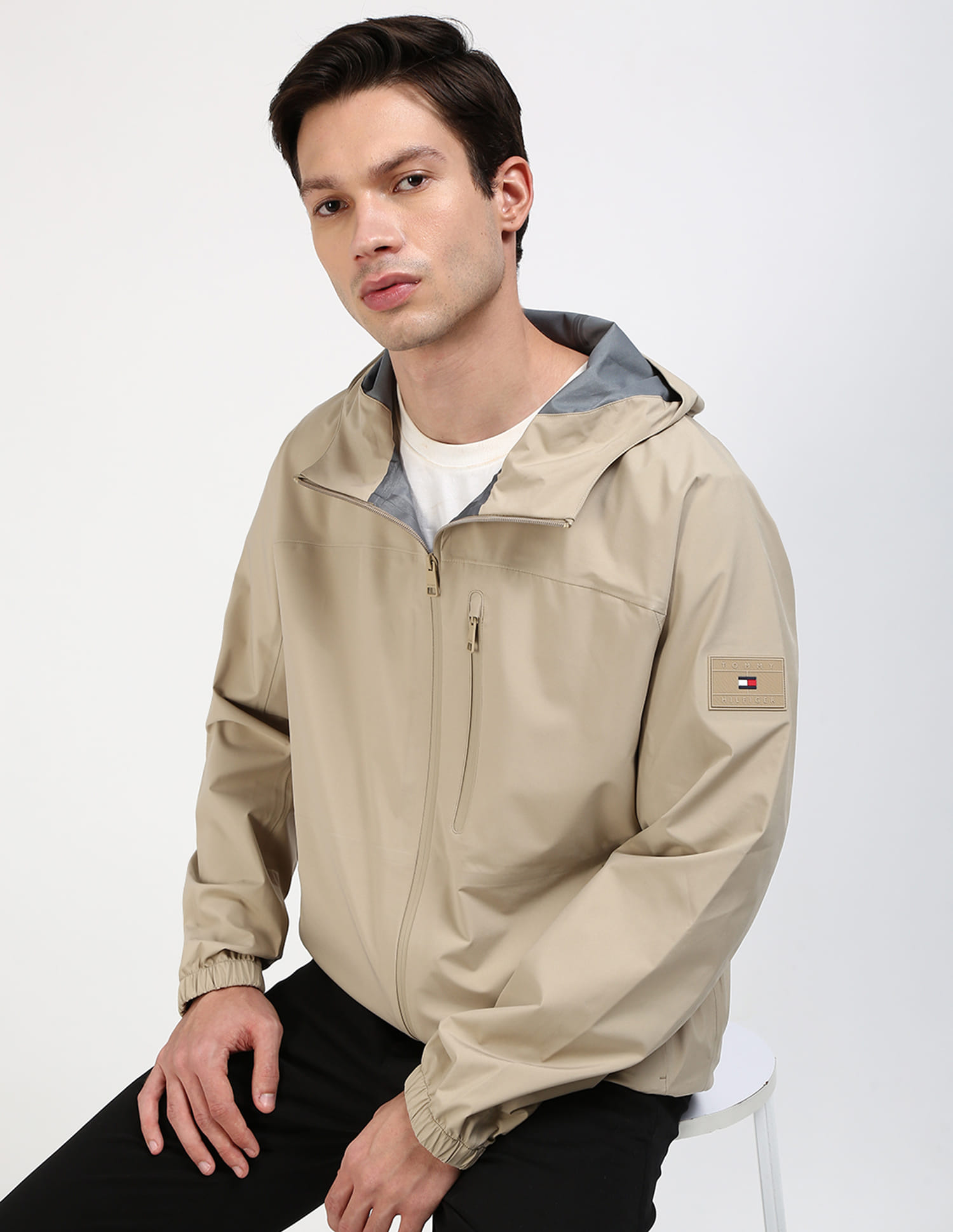 TOMMY HILFIGER フード付きジャケット M ベージュ トミー ヒルフィガー 
