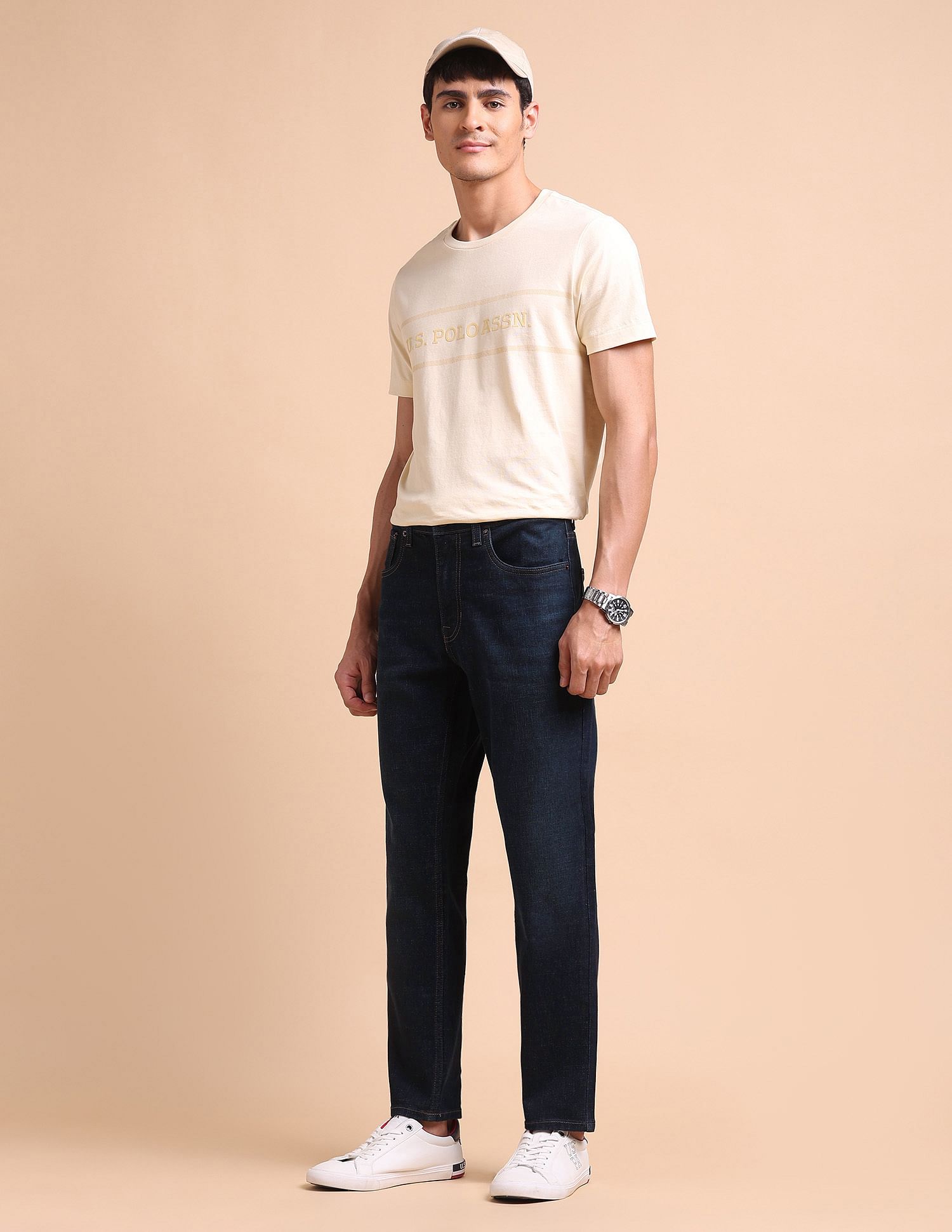 U.S. Polo Assn. Denim Co. Cole Comfort Cropped Fit Blue Jeans