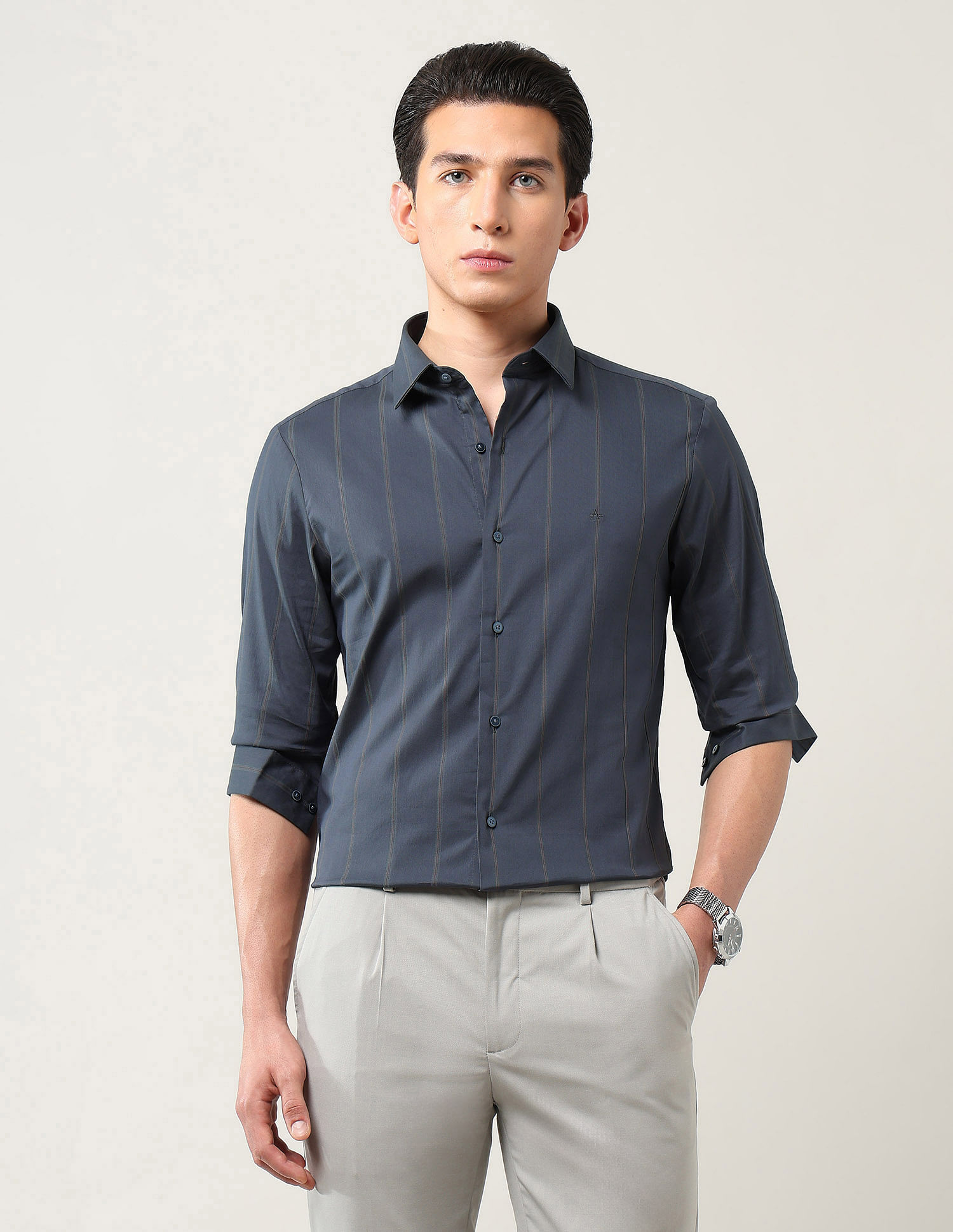 Arrow Newyork Brooklyn Ultra Slim Fit Vertical Striped Shirt