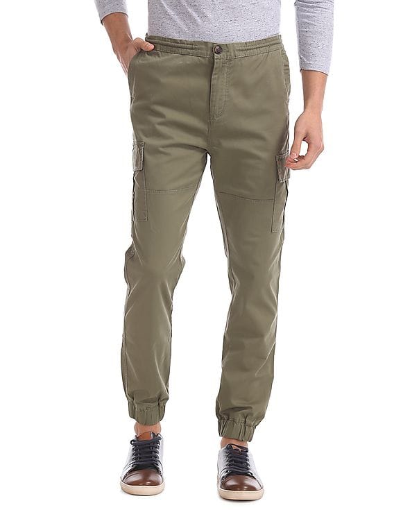 Aeropostale Green Drawstring Waist Cargo Joggers