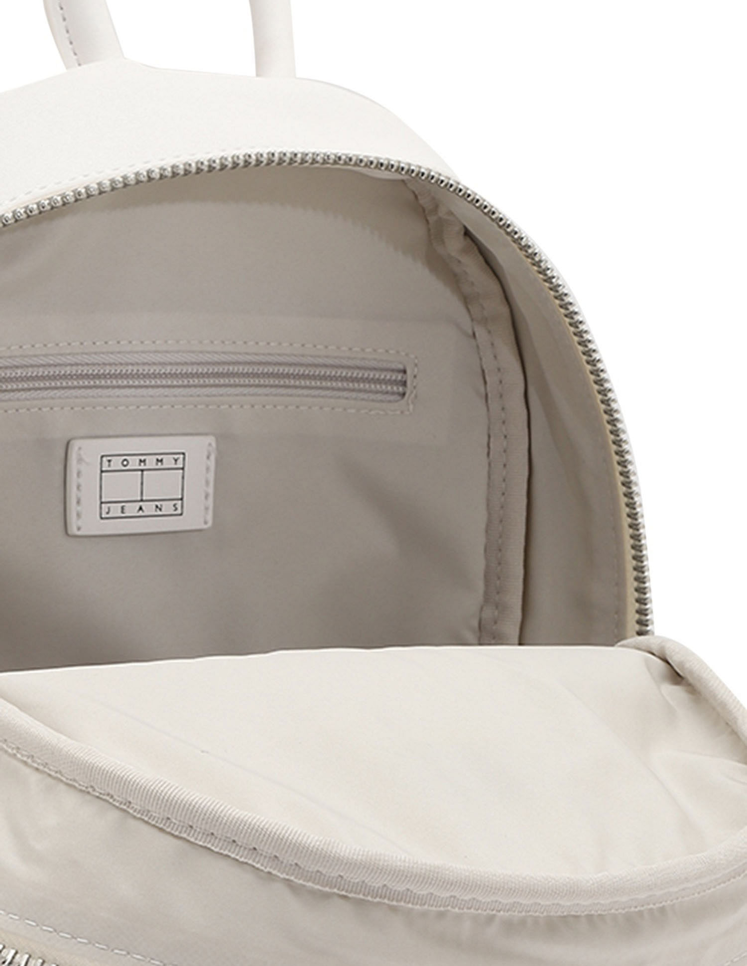Tommy Hilfiger Solid Off-White PU Backpacks