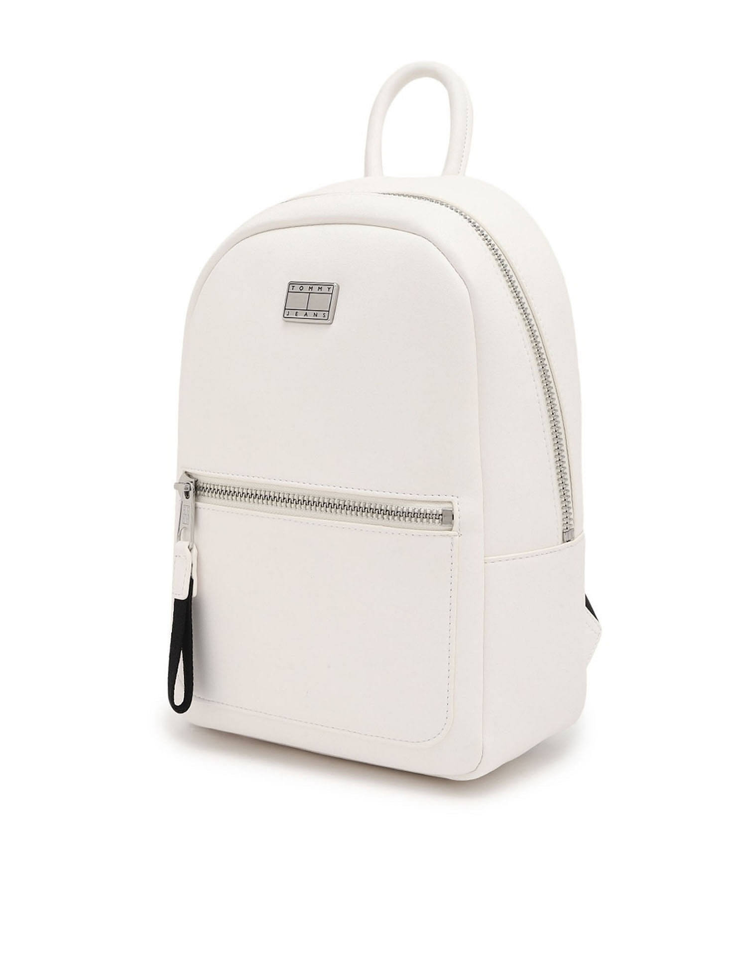 Tommy Hilfiger Solid Off-White PU Backpacks