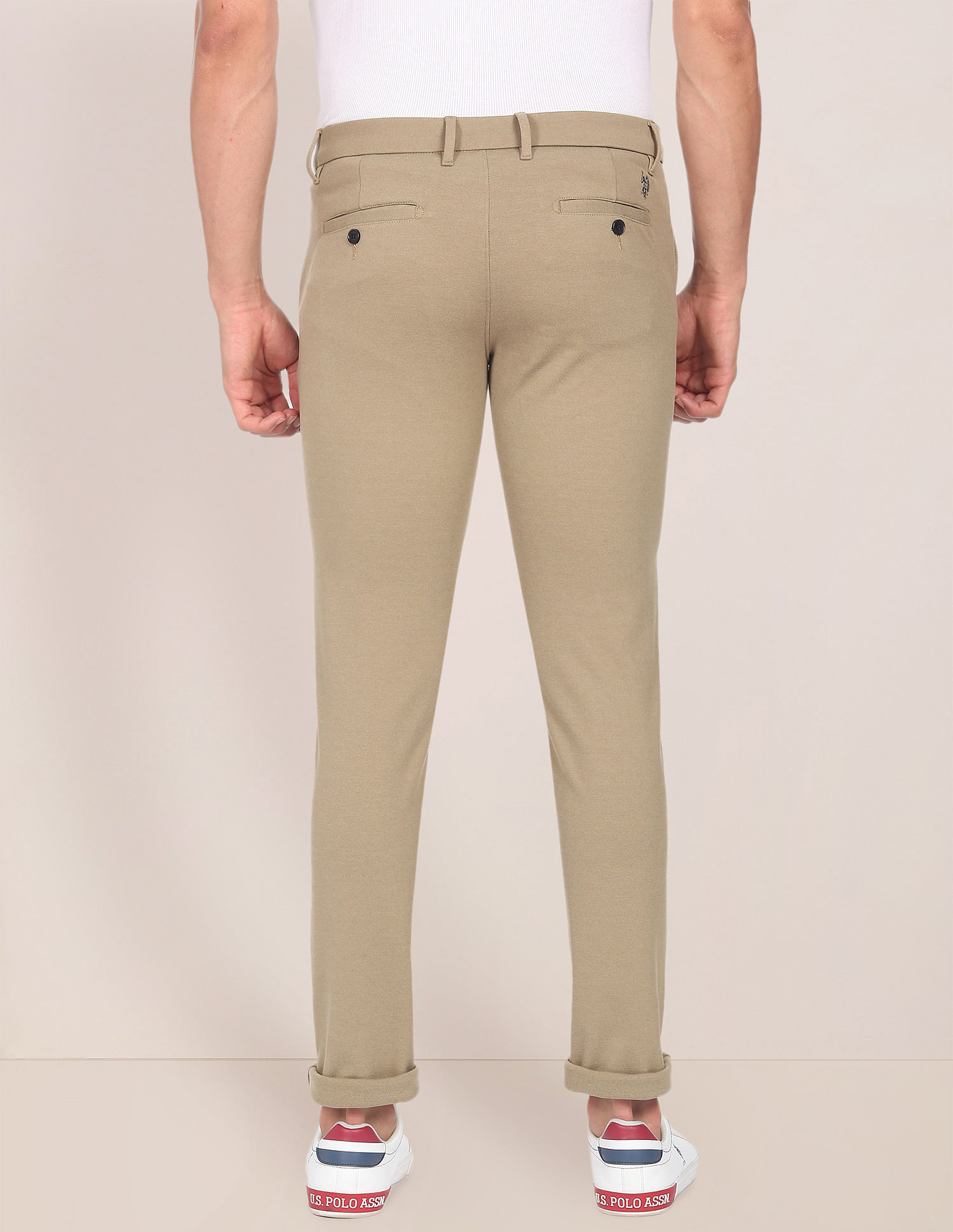 U.S. Polo Assn. Austin Slim Fit Solid Knit Casual Trousers