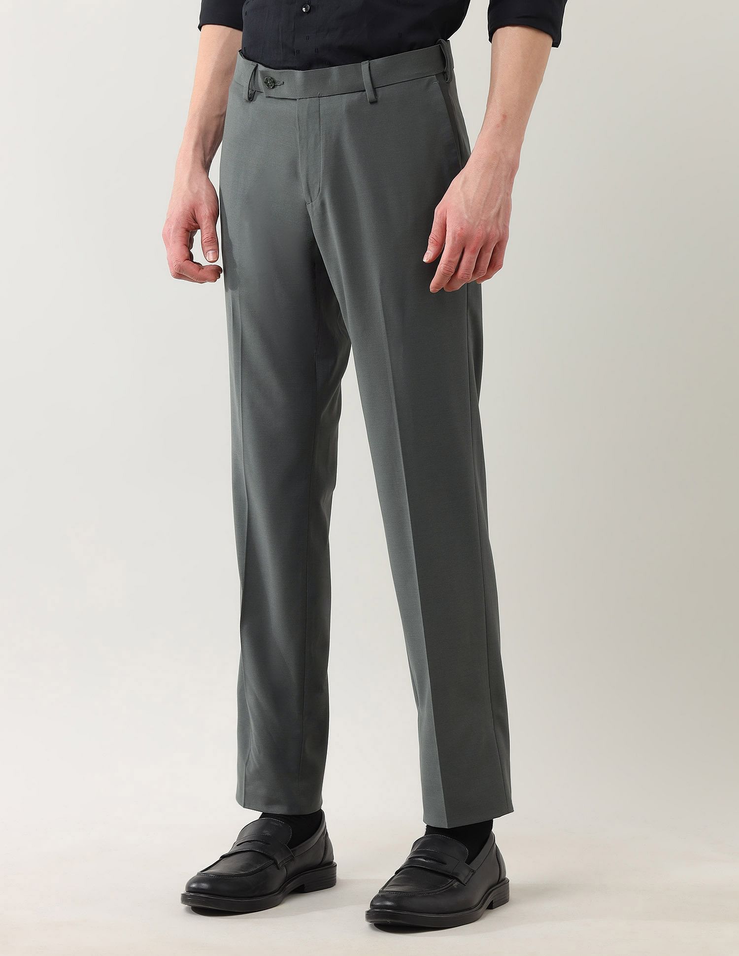 Arrow Regular Fit Solid Spring Sorbet Trousers