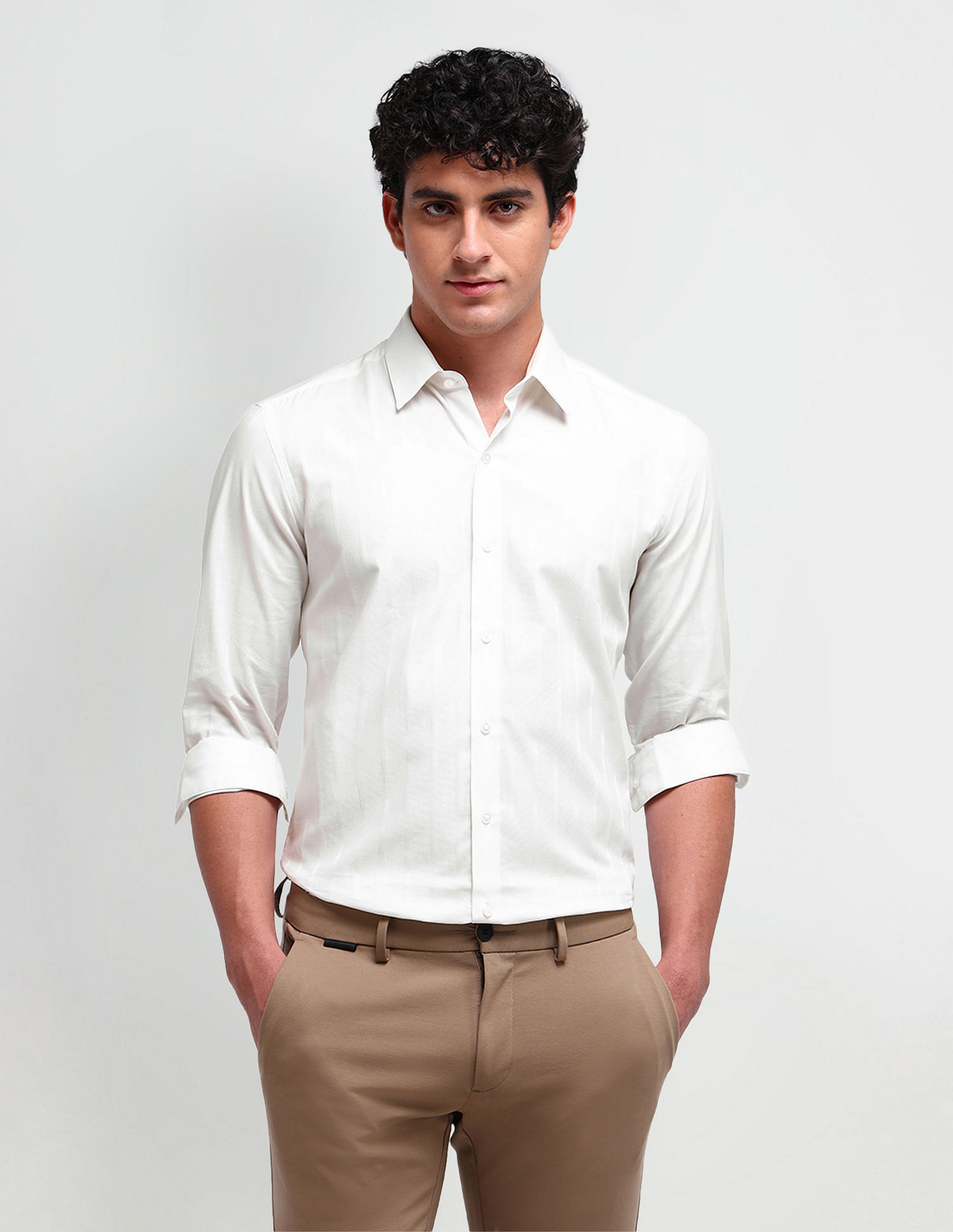 Arrow Newyork Manhattan Slim Textured Dobby Shirt