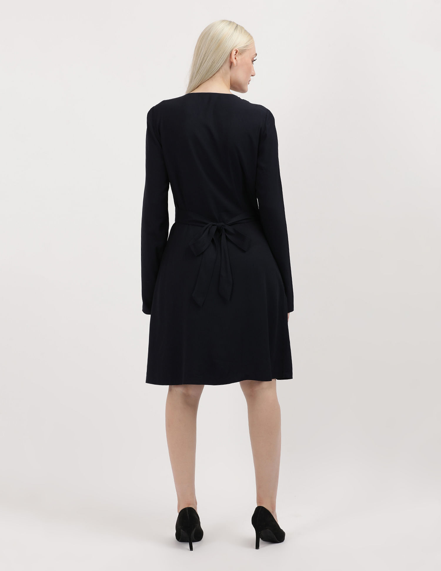 Tommy Hilfiger Gold Button Viscose Wrap Dress