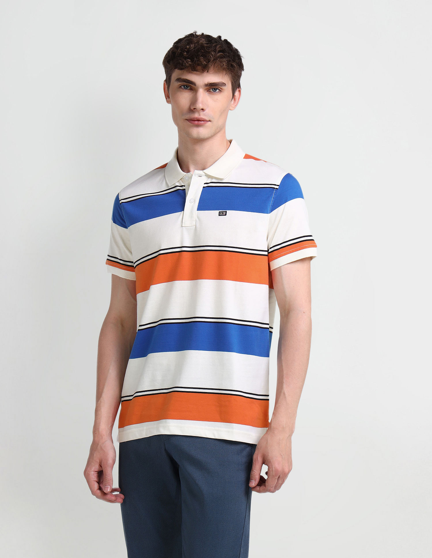 Arrow Sport Horizontal Striped Regular Polo Shirt