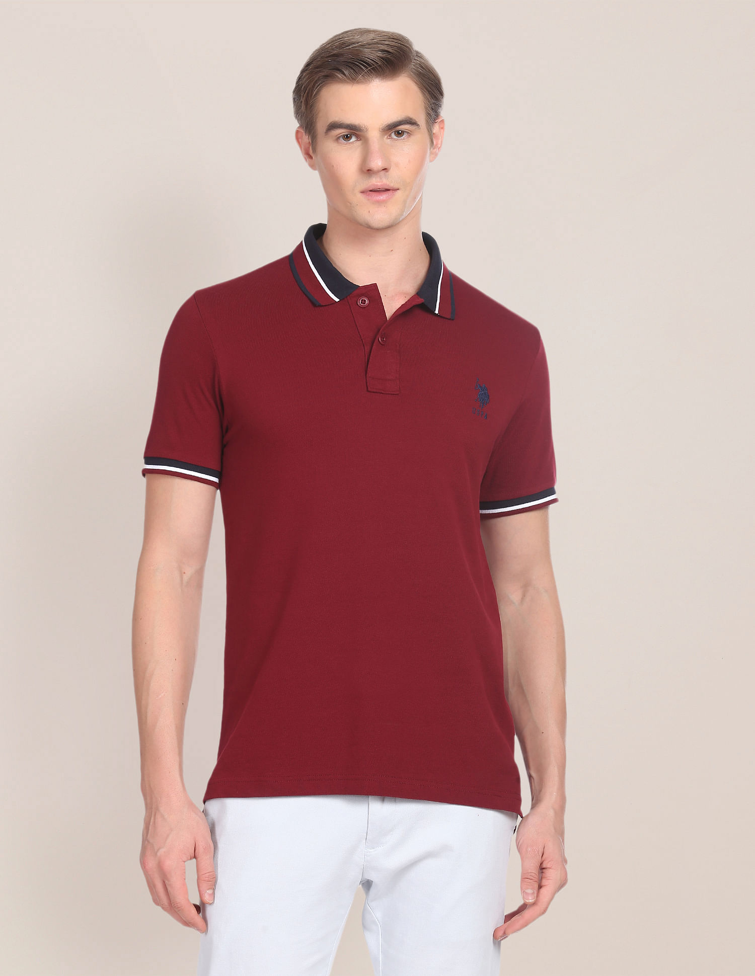 U.S. Polo Assn. Solid Slim Fit Polo Shirt
