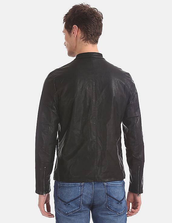 U.S. Polo Assn. Zip Up Front Solid Biker Jacket